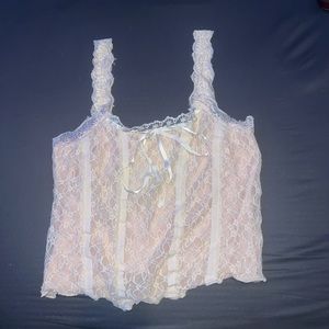 Large Coqette Laced Crop Top.